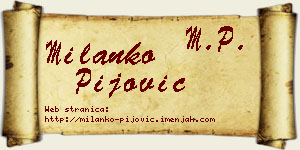 Milanko Pijović vizit kartica